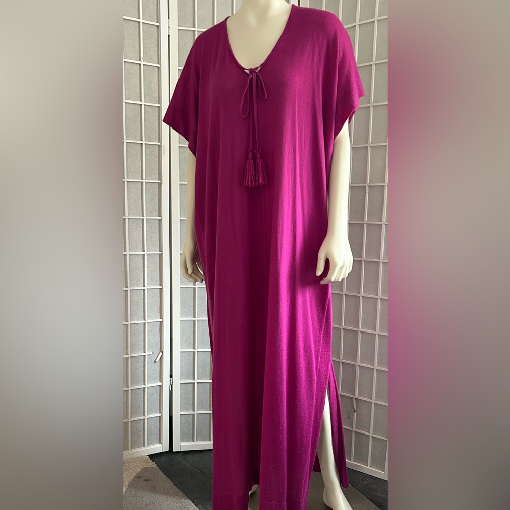 Elegant Magenta Cashmere Women's Kaftan